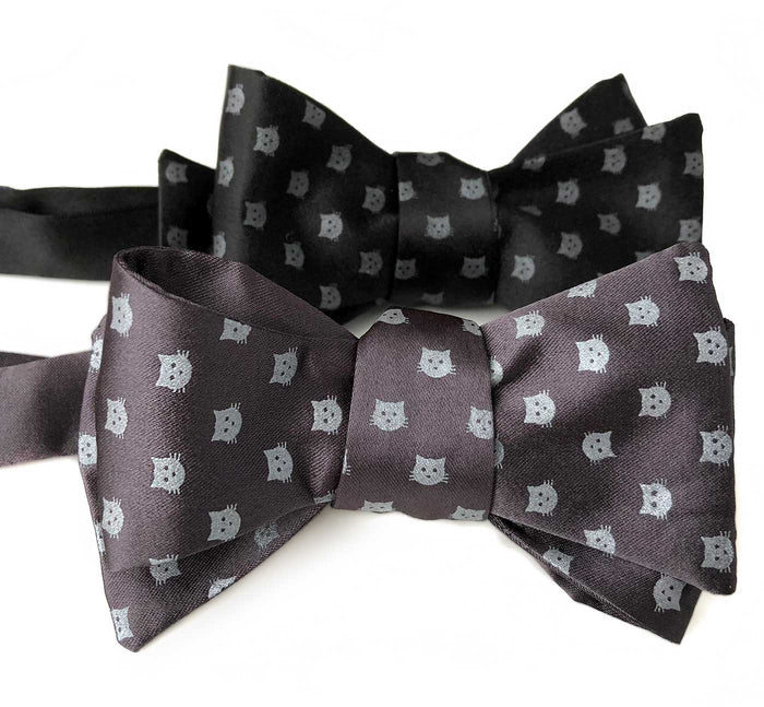 Cat Face Bow Ties, Cat Dot Print Ties, by Cyberoptix