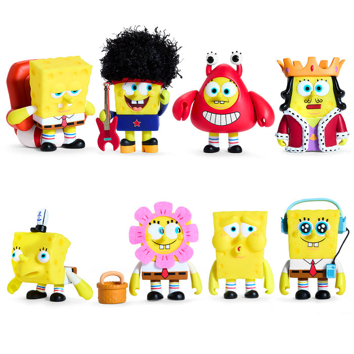 Mini SpongeBob SquarePants vinyl figure from the Cavalcade of SpongeBob collection, featuring Disco SpongeBob in vibrant colors.
