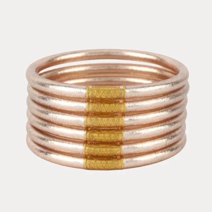 Champagne All Weather Bangles (Set Of 6) - Serenity Prayer