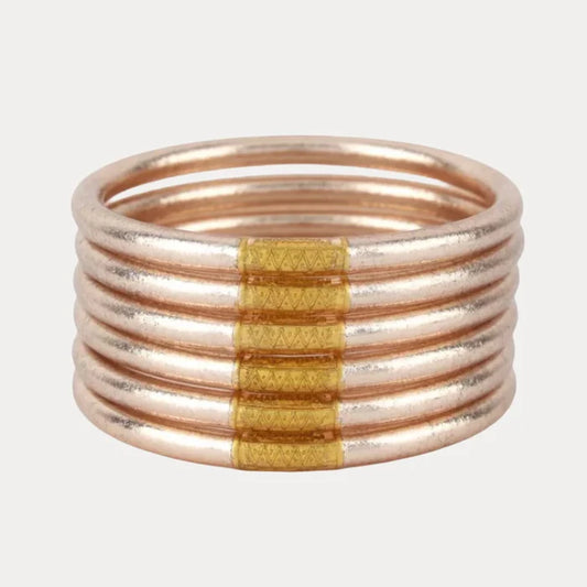 Champagne All Weather Bangles (Set Of 6) - Serenity Prayer