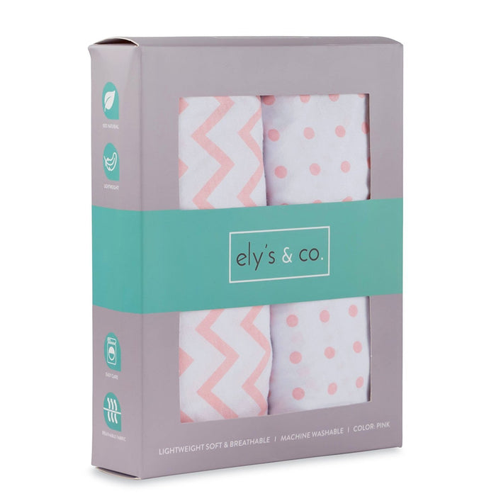 Changing Pad Cover / Cradle Sheet Set I Pink Chevron and Polka Dots