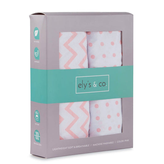 Changing Pad Cover / Cradle Sheet Set I Pink Chevron and Polka Dots
