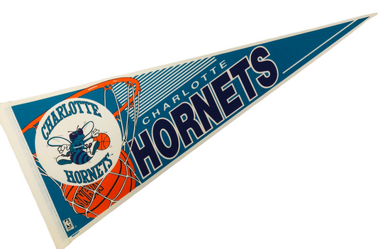 CHARLOTTE HORNETS VINTAGE 1990'S PENNANT - DEADSTOCK