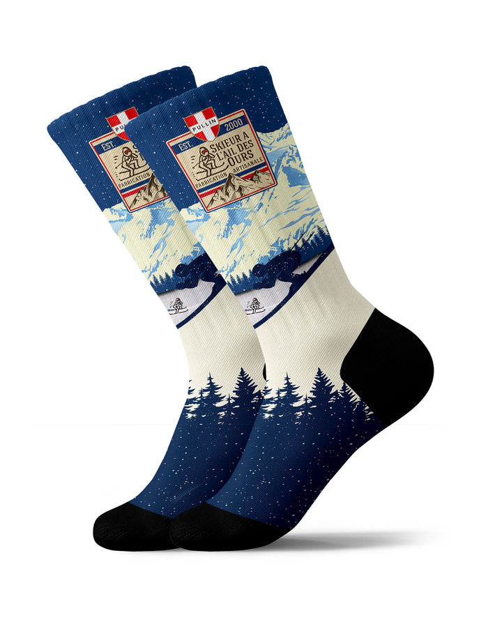 chaussettes sublimées skieur PULLIN