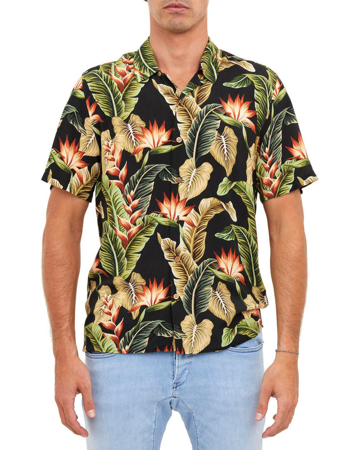 chemise hawaïenne darkfloral PULLIN en viscose