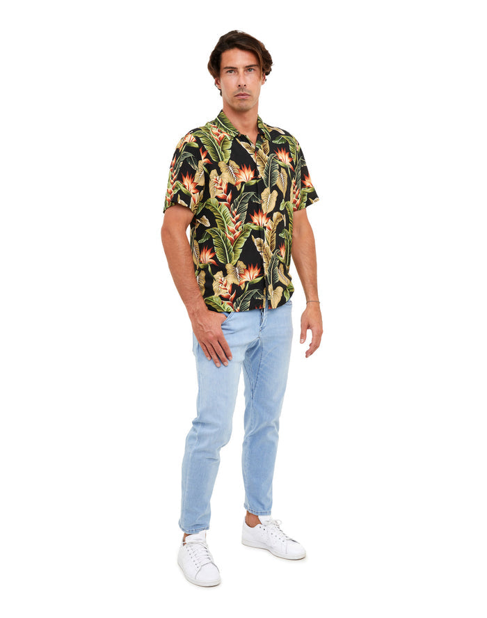 chemise hawaïenne darkfloral PULLIN en viscose