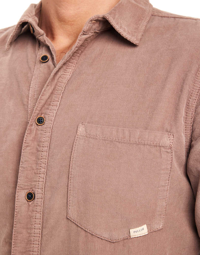 chemise velours mauve PULLIN en coton