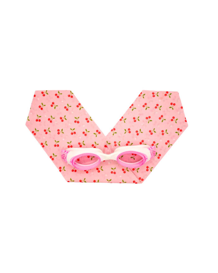 Cherry Headband Pink Background