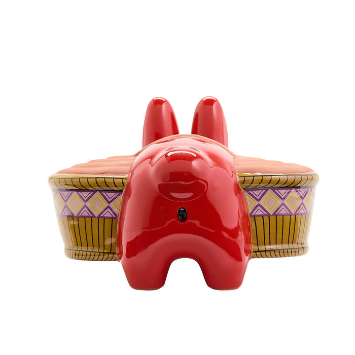 Chia Pet Smorkin’ Labbit by Frank Kozik, limited edition 1000, featuring a red Labbit character with chia plant detailing.