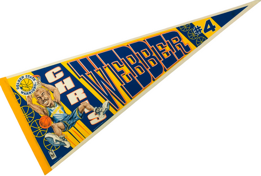 CHRIS WEBBER GOLDEN STATE WARRIORS VINTAGE 1990'S SALEM PENNANT - DEADSTOCK