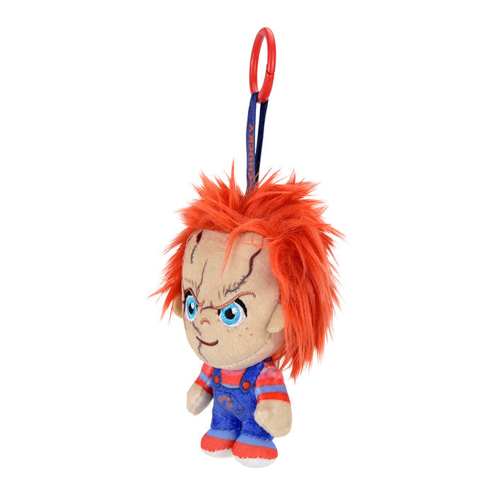 Evil Chucky plush charm from Child's Play 2, featuring a detailed, soft plush representation of the iconic horror character.
