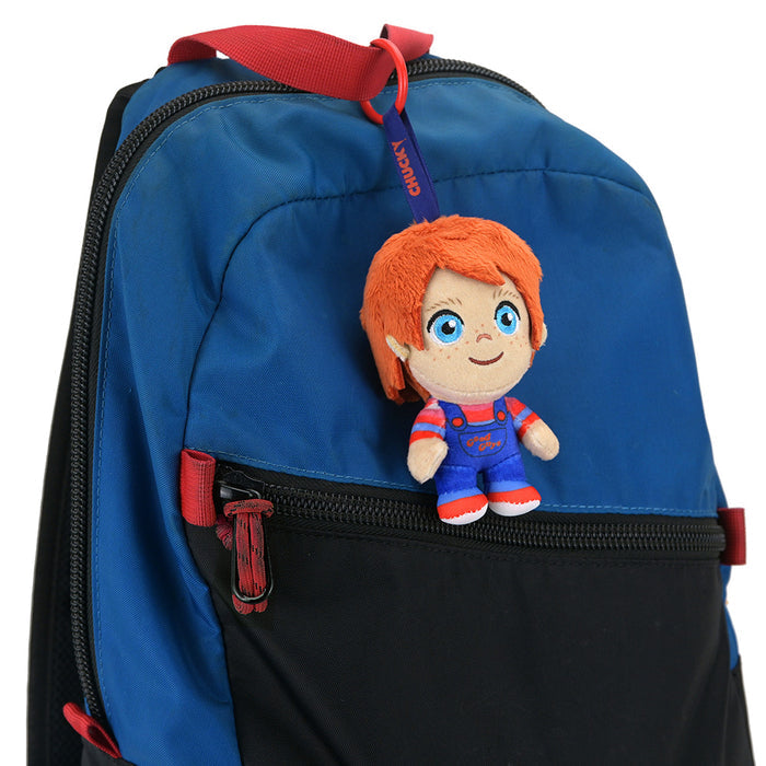 Chucky Good Guy plush charm from Child's Play 2 featuring a detailed plush representation of the iconic horror character.