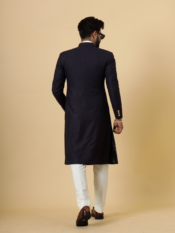 Classic Blue Berry Achkan for Men