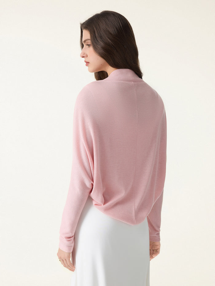 OGLmove 2Pcs Set Knit Shrug Sweater & Cowl Neck Midi Bra Dress