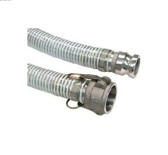 Clear PVC 1.5" Suction Hose Assembly with M/F Cam Lock Fittings - 25 Ft