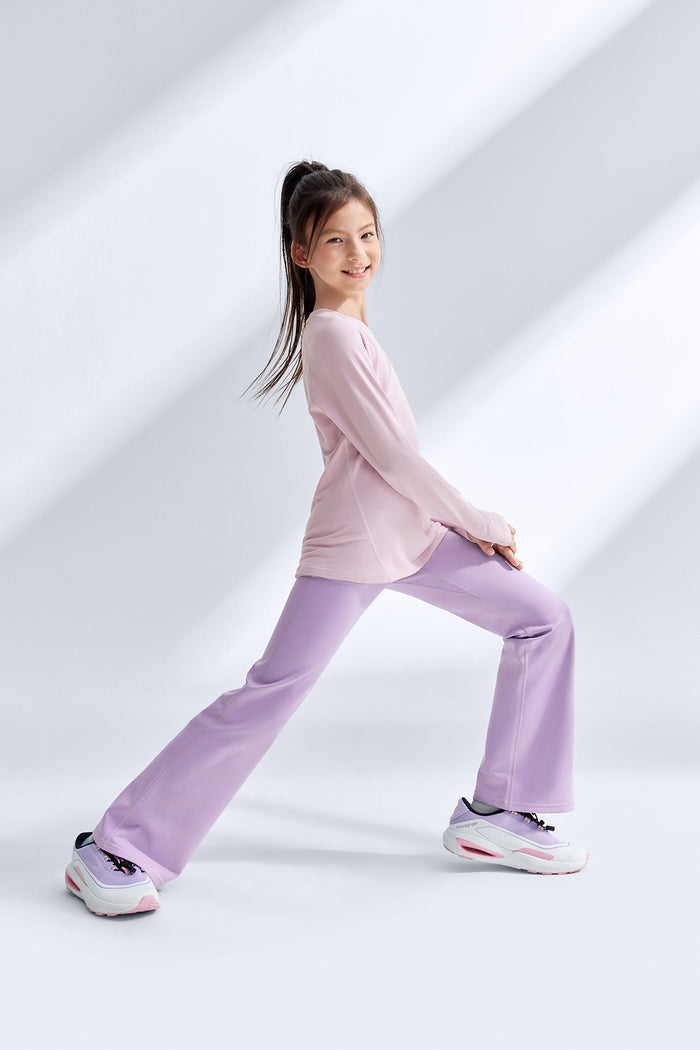 Cloudie Essential Bootcut Leggings **Grape Gray Purple**