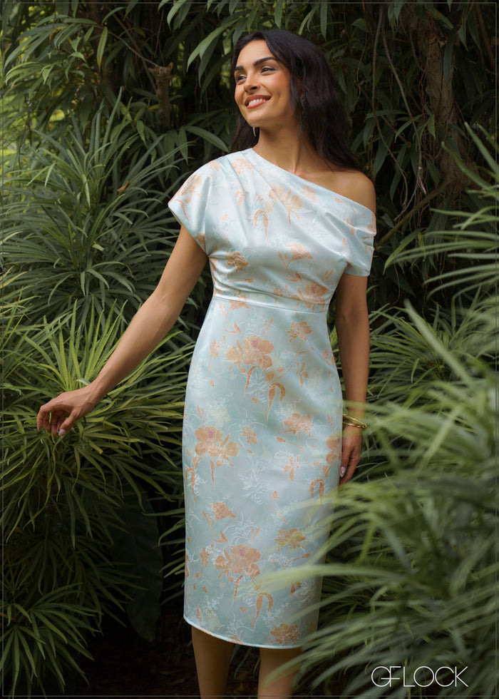 Cold Shoulder Midi Dress - 090526