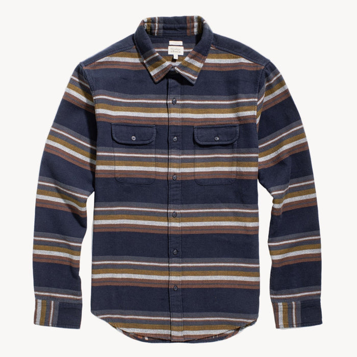 Striped shirt with a collar on a white background