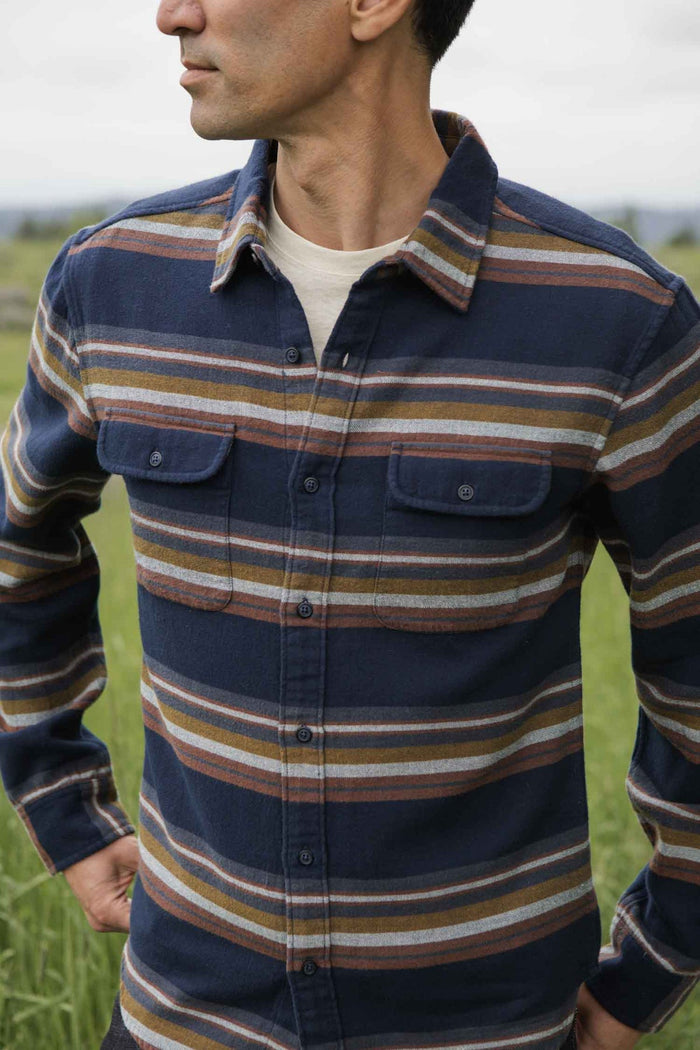 Cole Slim Shirt - Coastline Stripe