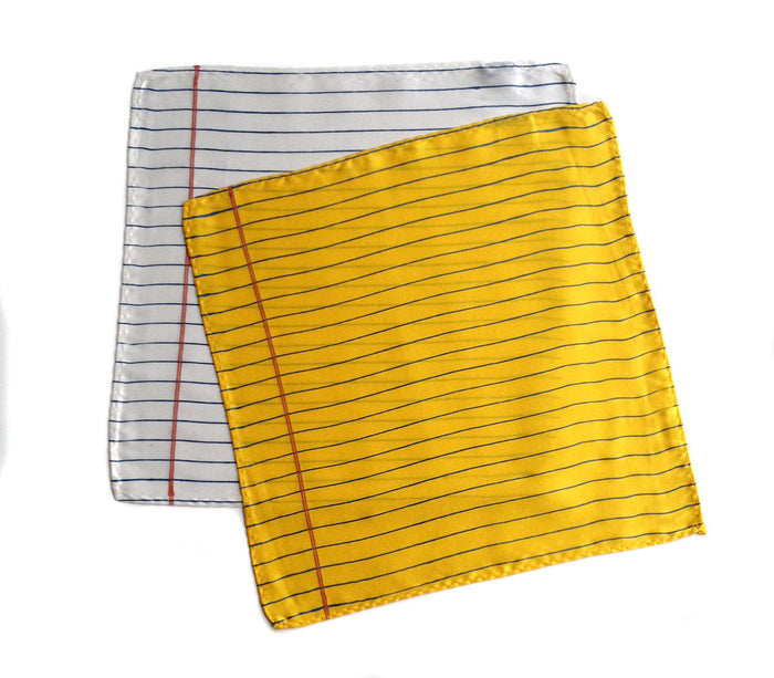 cornflower horizontal stripes with a dark salmon vertical margin.