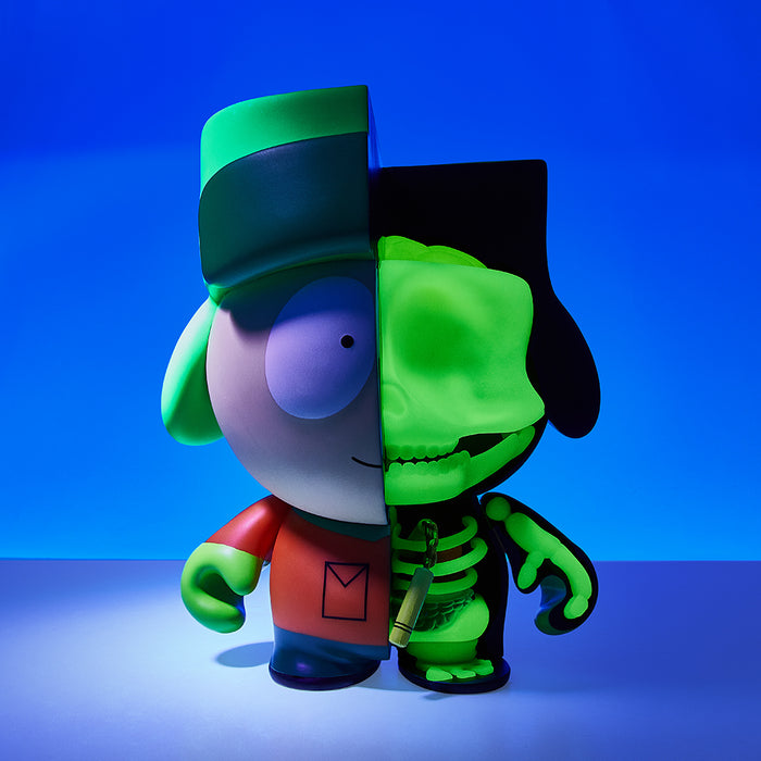 South Park Anatomy Kyle 8-inch glow-in-the-dark vinyl art figure, limited edition of 300, featuring detailed design and vibrant colors.