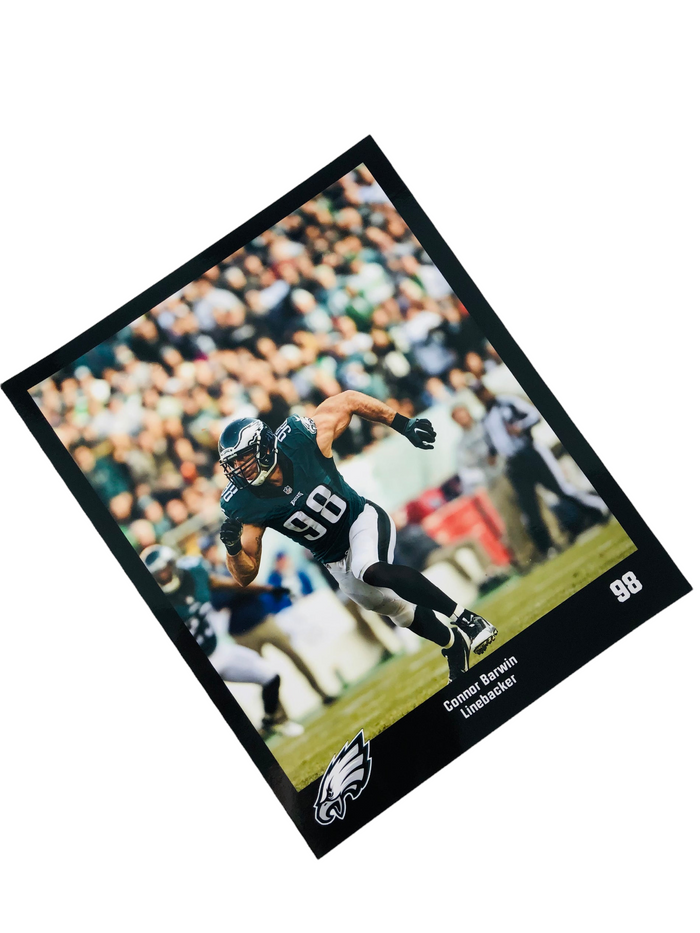 CONNOR BARWIN PHILADELPHIA EAGLES PERSONALIZED SIGNED PHOTO