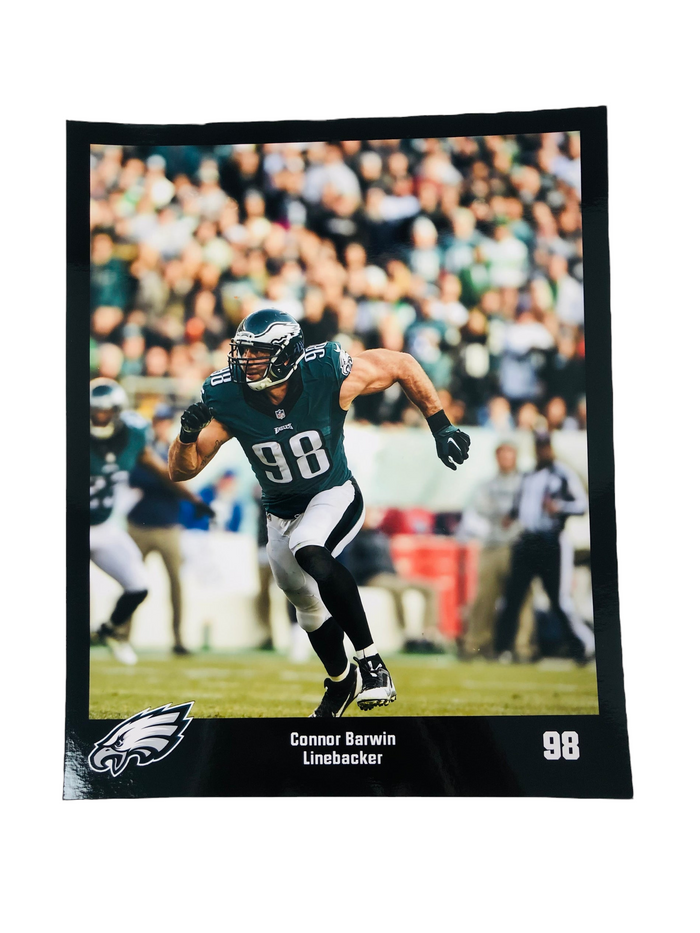 CONNOR BARWIN PHILADELPHIA EAGLES PERSONALIZED SIGNED PHOTO