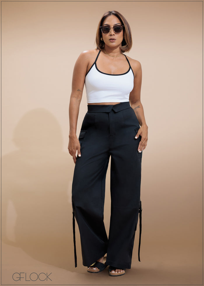 Contrast Detailed Rib Top