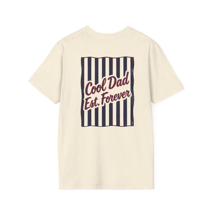 light blue vintage t-shirt with cool dad est forever slogan design for dad gift