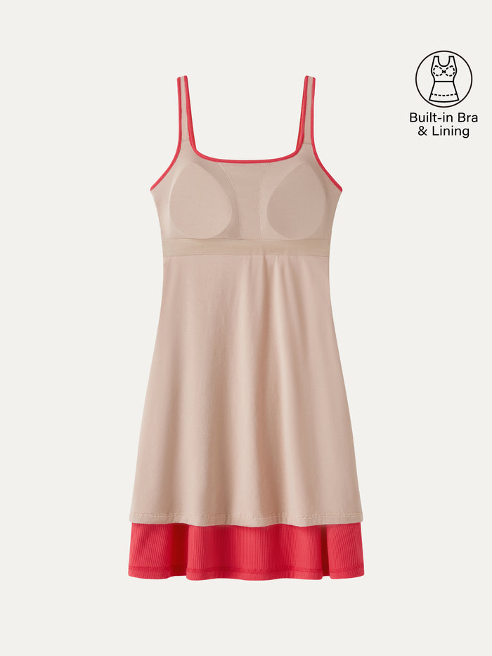 OGLmove CoolTouch Square Neck Sleeveless Bra Dress