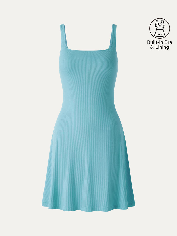 OGLmove CoolTouch Square Neck Sleeveless Bra Dress