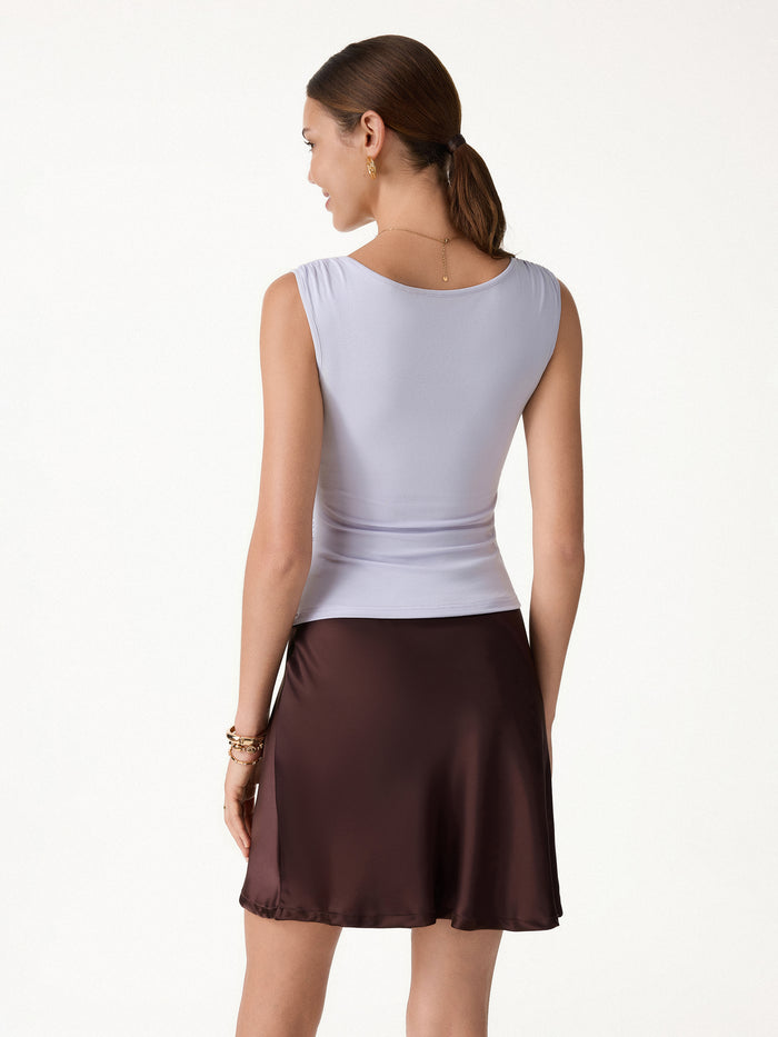 OGLmove Surplice Neck Gathered Waist Top