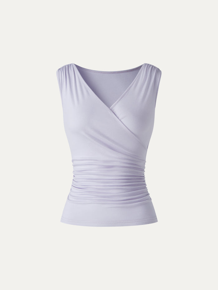 OGLmove CoolTouch Surplice Neck Gathered Waist Top