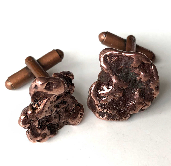 Copper Nugget Cufflinks. Northern Michigan, raw copper ore cuff links