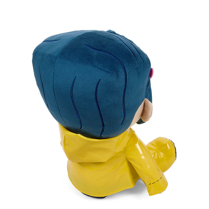 Coraline plush toy with button eyes, 13-inch medium stuffed figure by Kidrobot, soft and detailed from the Coraline plush collection.