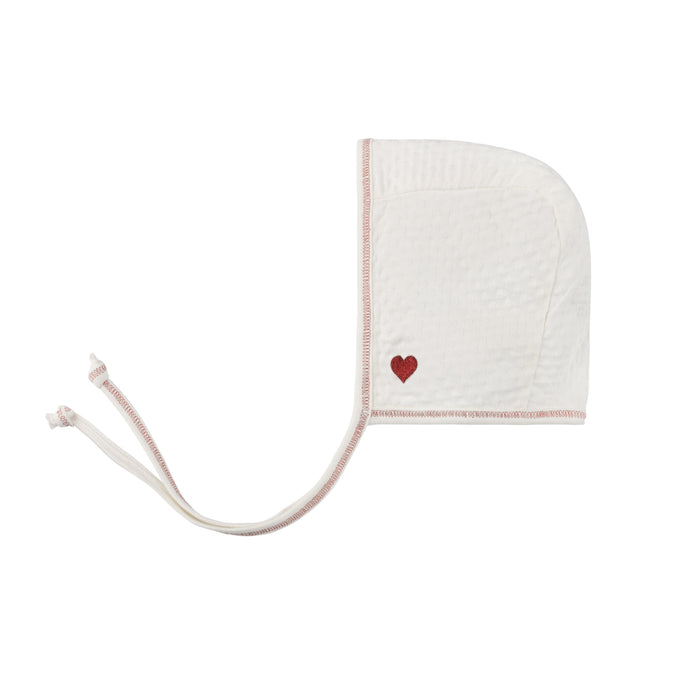 Cotton - Embroidered Heart and Star Collection - Bonnet