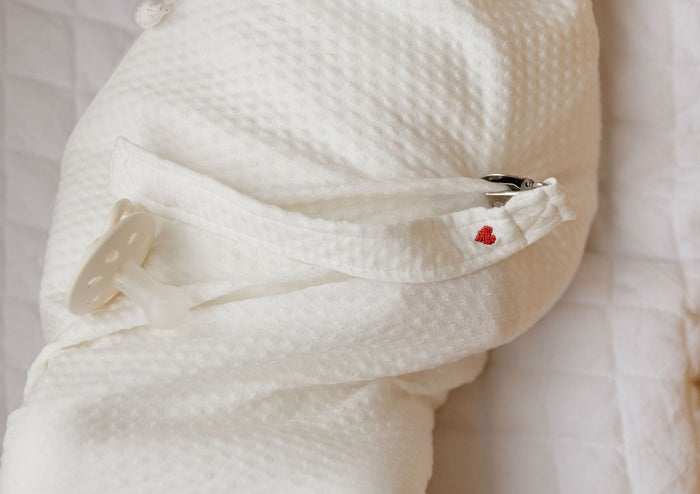 Cotton - Embroidered Heart and Star Collection-Paci Clip