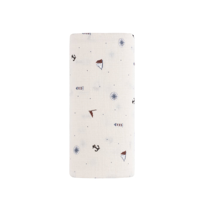 Cotton - Printed Nautical Collection - Muslin Swaddle