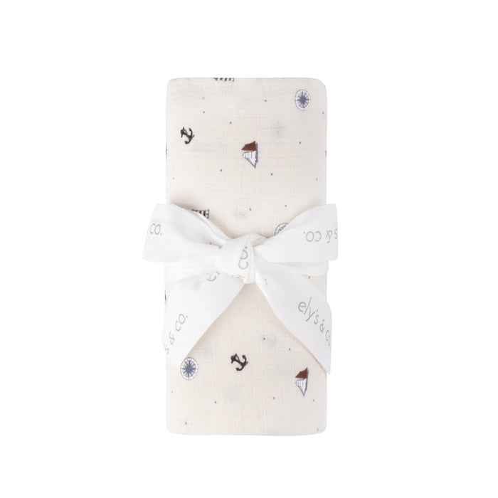 Cotton - Printed Nautical Collection - Muslin Swaddle