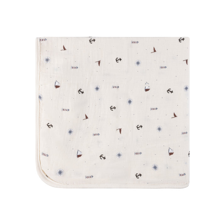 Cotton - Printed Nautical Collection - Muslin Swaddle
