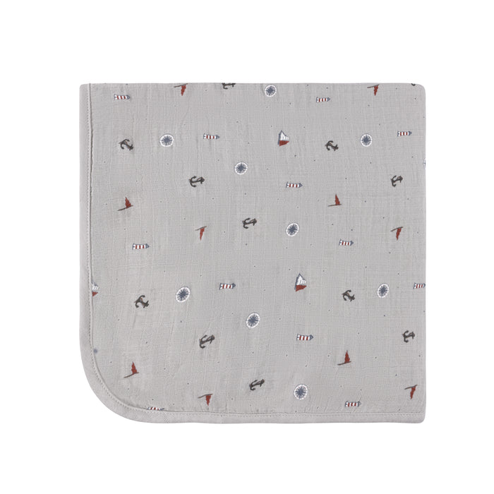 Cotton - Printed Nautical Collection - Muslin Swaddle