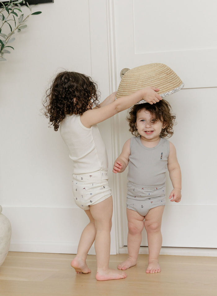 Cotton - Printed Nautical Collection - Tee & Bloomer