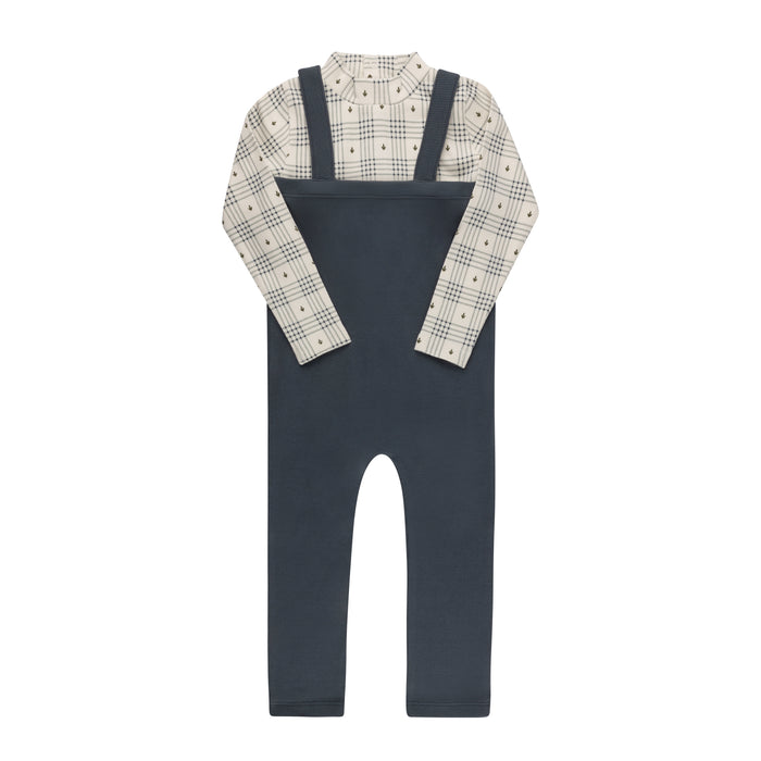 Cotton Floral Plaid Collection - Bodysuit + Overalls