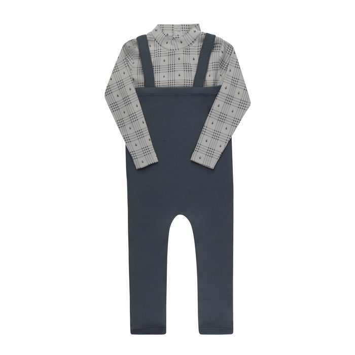 Cotton Floral Plaid Collection - Bodysuit + Overalls