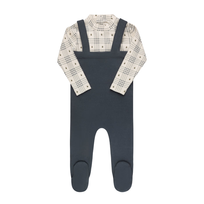 Cotton Floral Plaid Collection - Bodysuit + Overalls