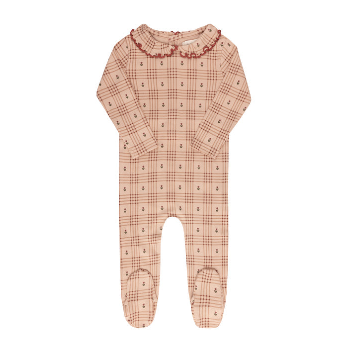 Cotton Floral Plaid Collection - Footie