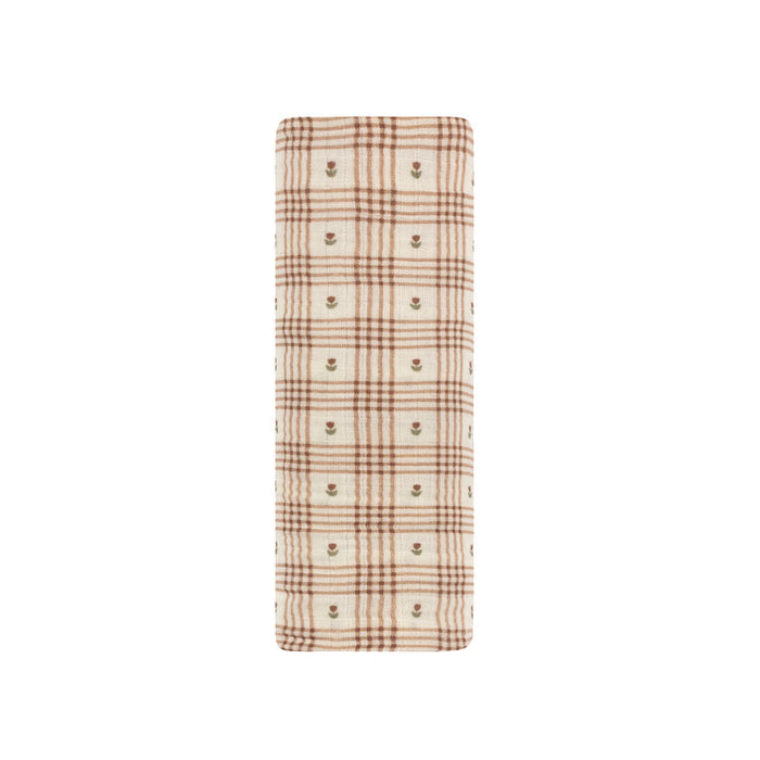 Cotton Floral Plaid Collection - Muslin Swaddle
