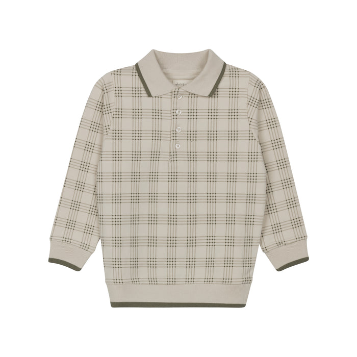 Cotton Floral Plaid Collection - Polo Sweatshirt