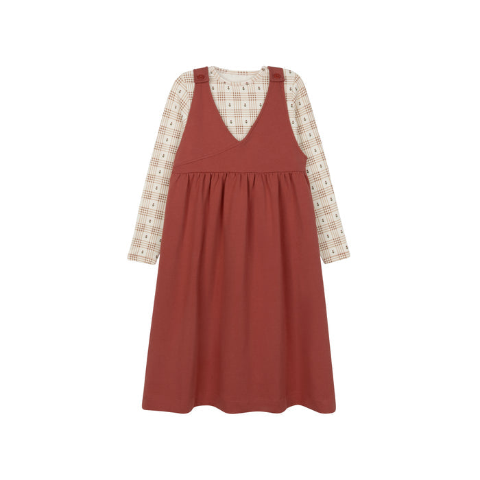 Cotton Floral Plaid Collection - Ruffle Neck Tee