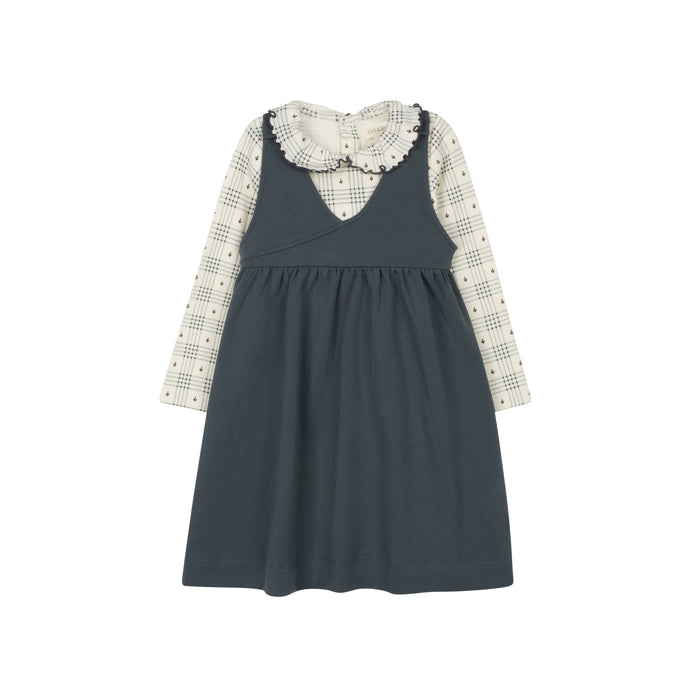 Cotton Floral Plaid Collection - Ruffle Neck Tee